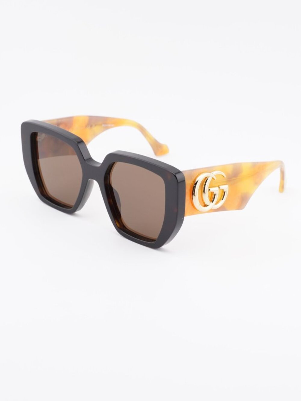 Gucci GG0956S 012 Sunglasses Havana Square Frame, Brown Lenses